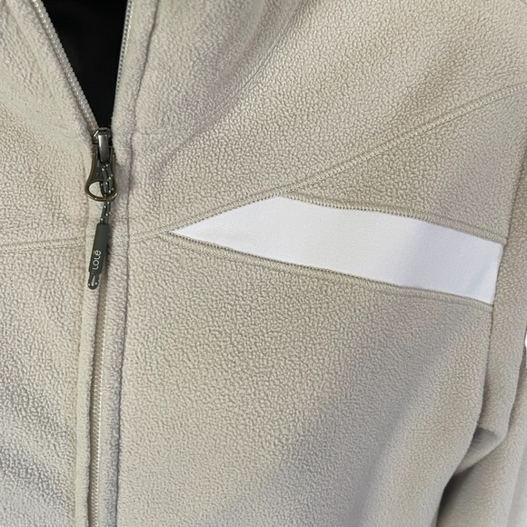 EUC Löle cream coloured polar fleece zip-up, size large. - Picture 8 of 12